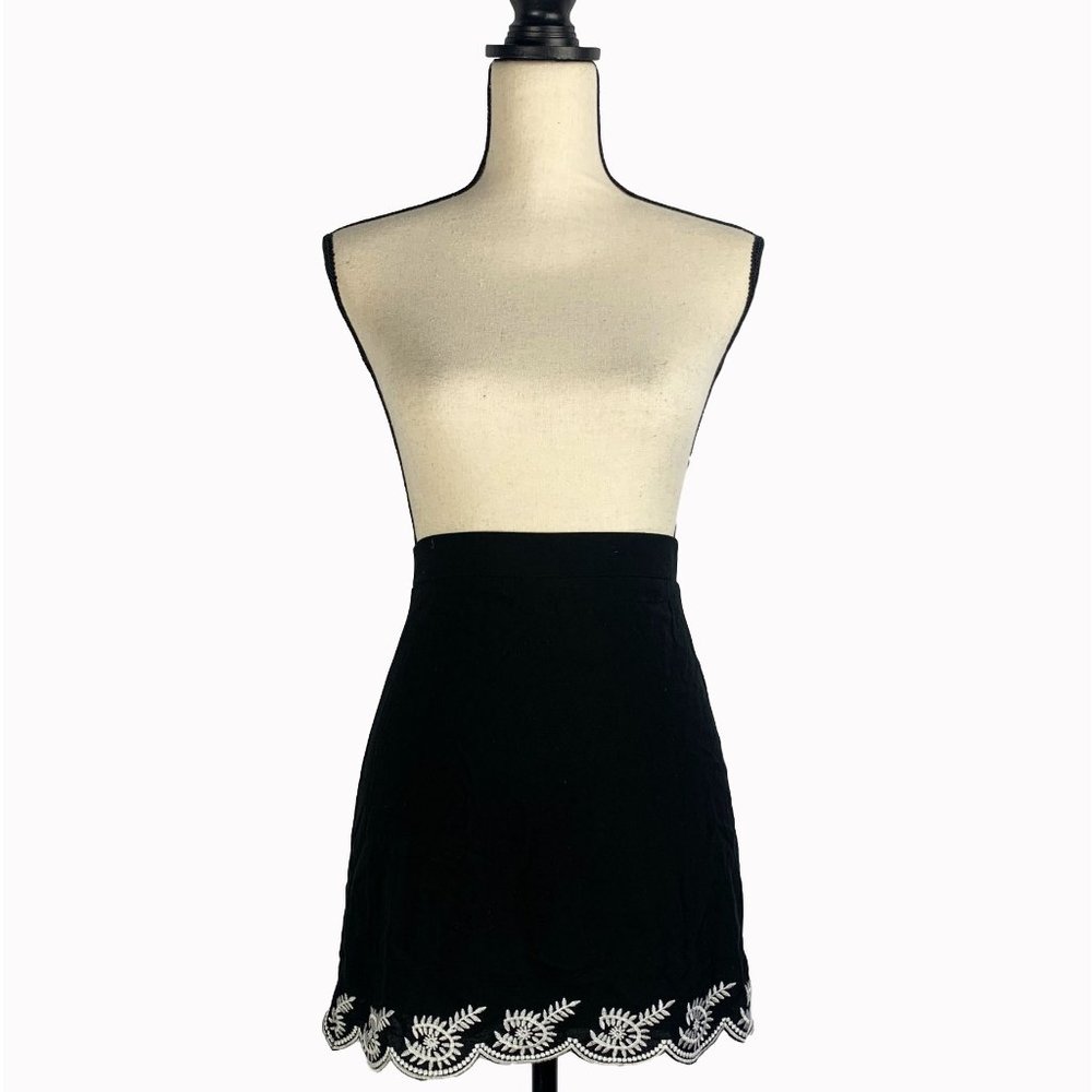 Black Embroidered Skirt